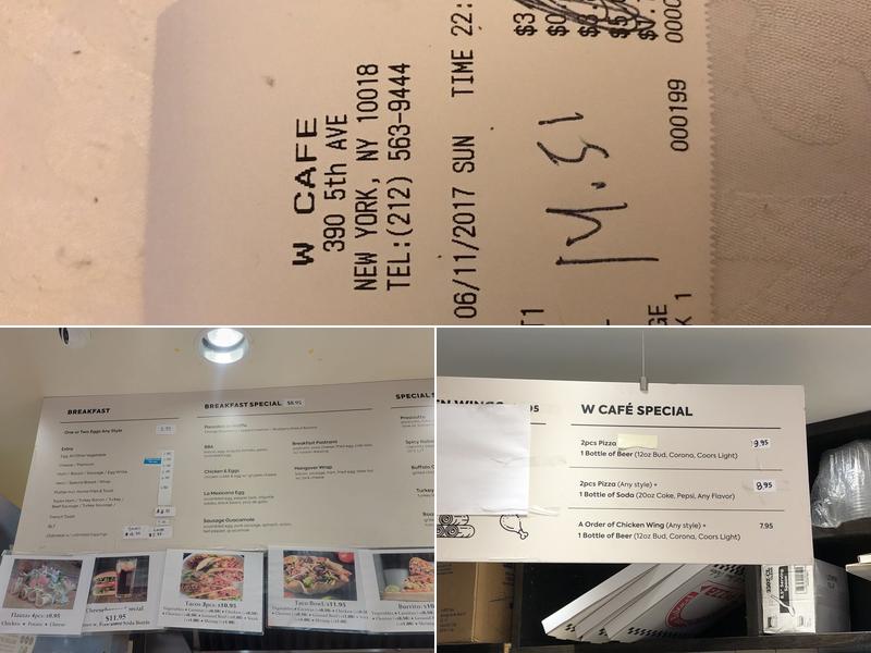 W CAFE Menu