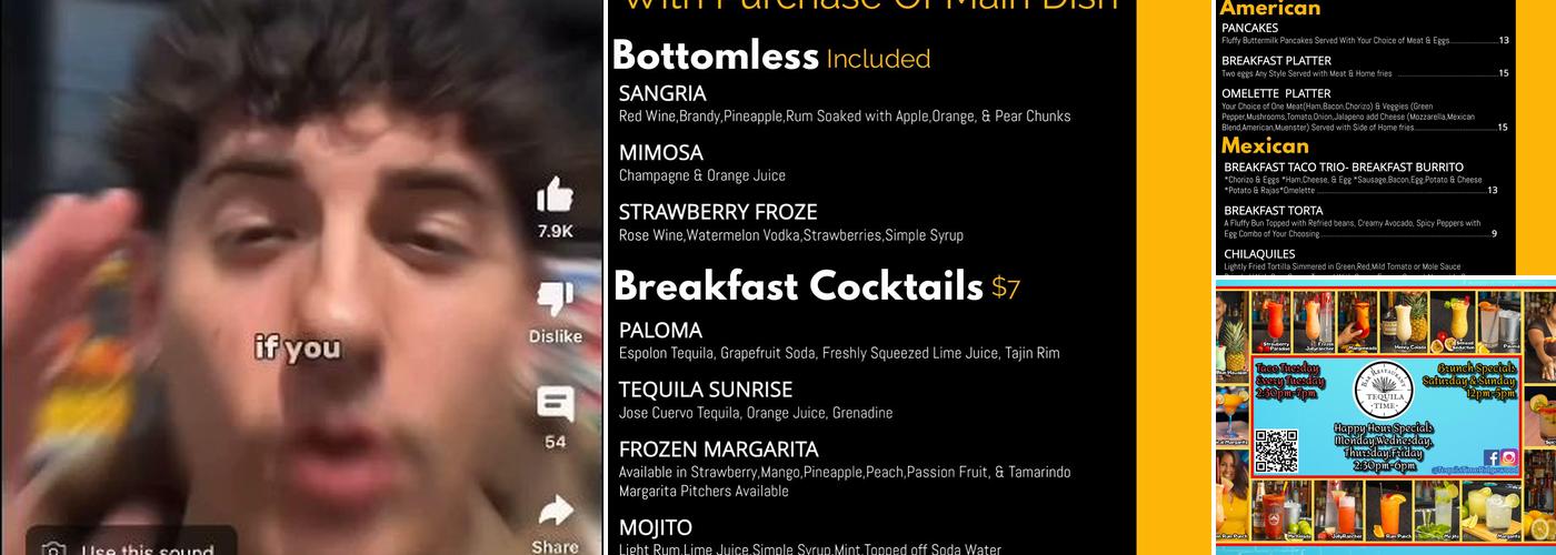 Tequila Time Bar Cafe Menu