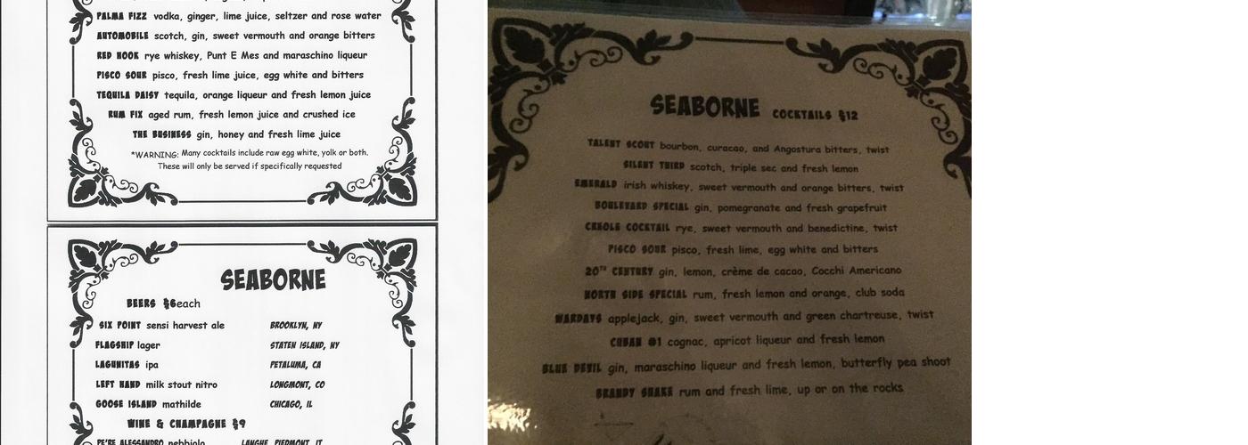 Seaborne Menu