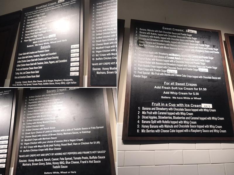 Pari Cafe' Creperie Menu