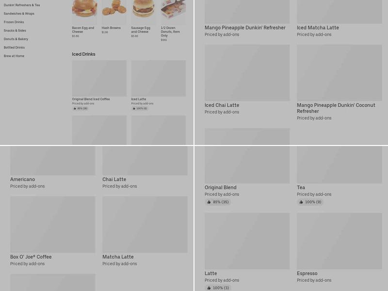 Dunkin' Menu