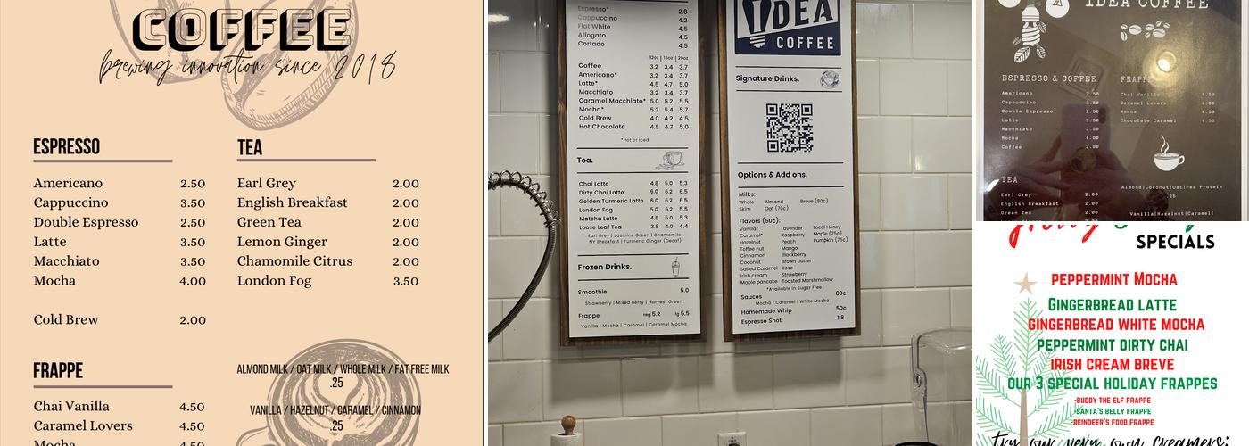 IDEA Coffee Menu