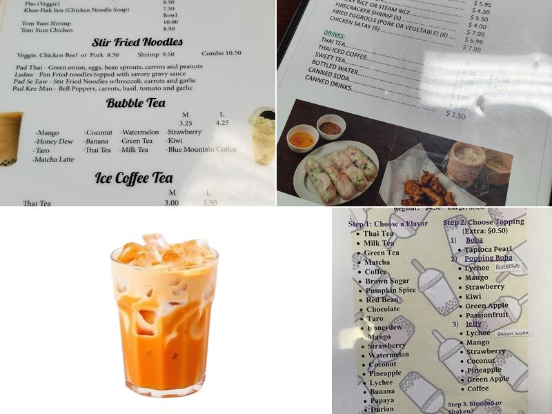Bubble Tea and Thai Cafe Menu