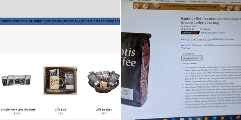 Raptis Coffee, Inc. Menu