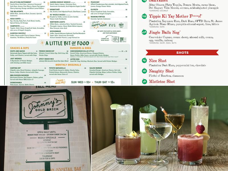 Johnny's Gold Brick Menu