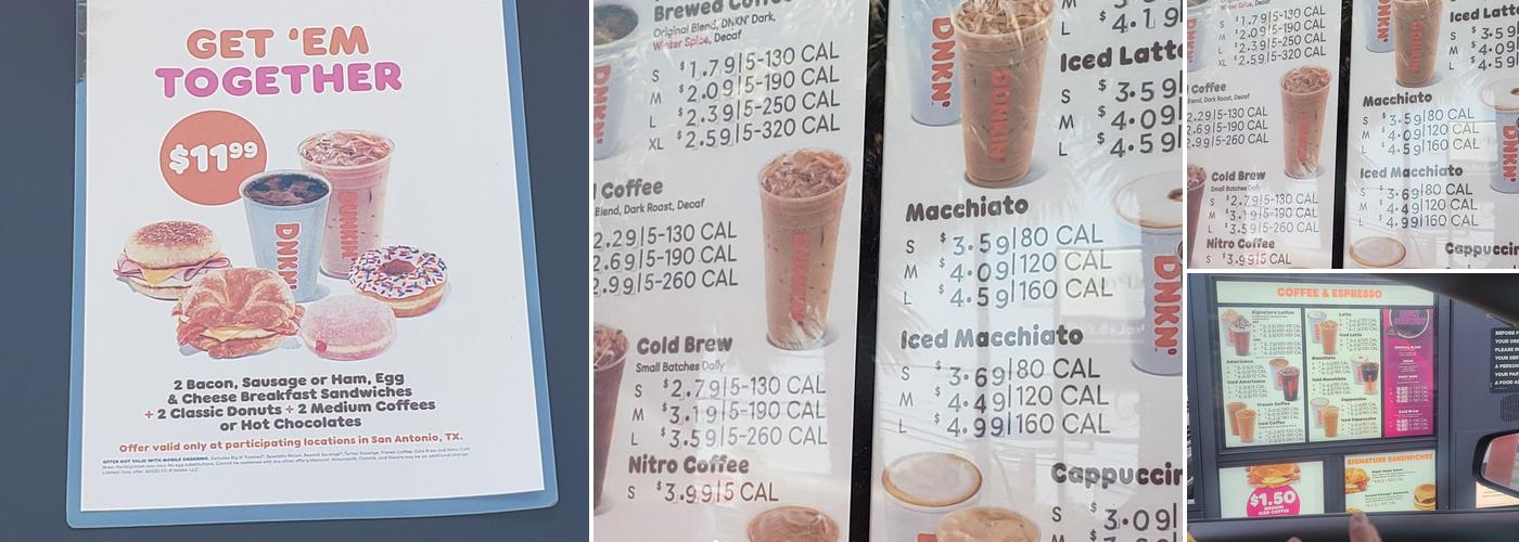 Dunkin' Menu