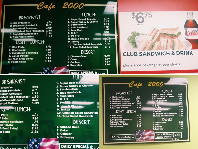Cafe 2000 Menu