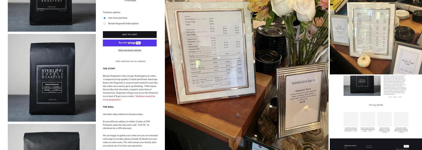 Sterling Coffee Roasters Menu