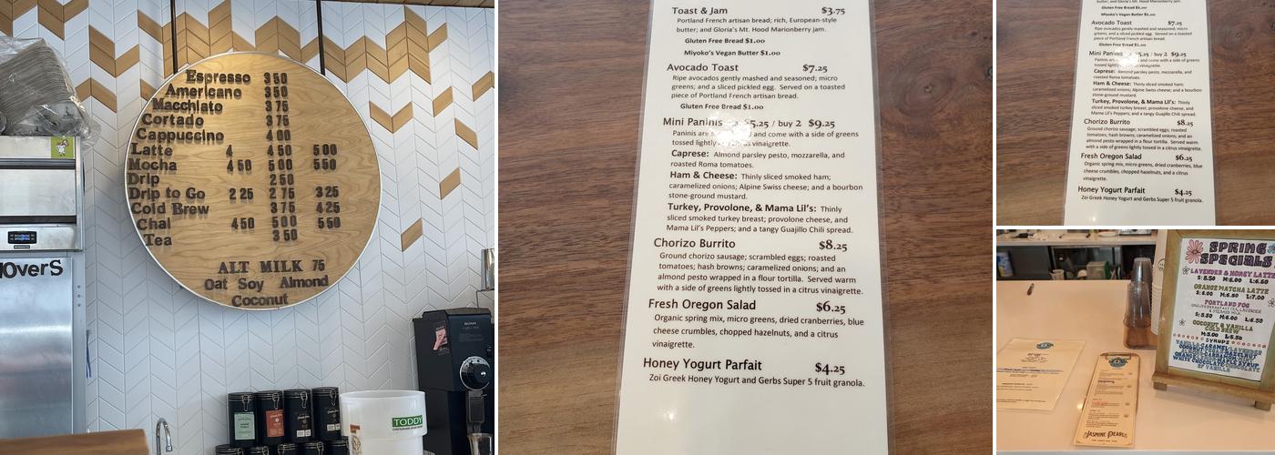 Nova Coffee Menu
