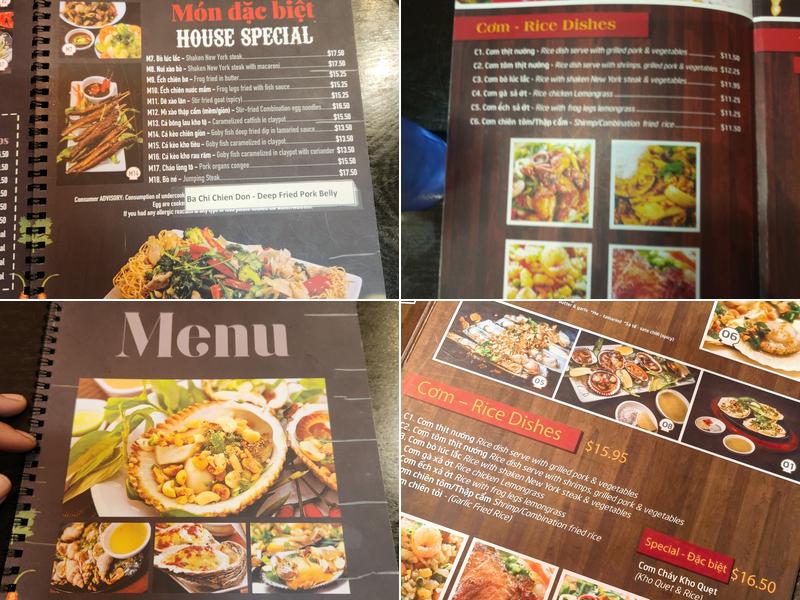 Oc House Menu