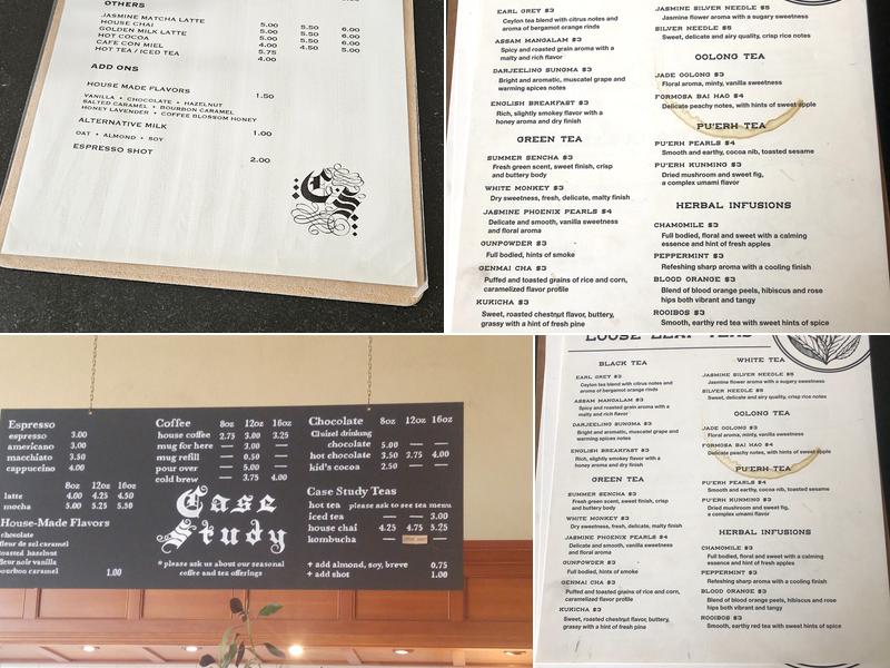 Case Study Coffee Roasters Menu