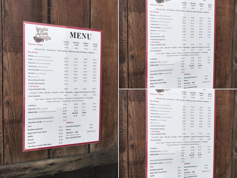 Scoggins Creek Coffee Menu