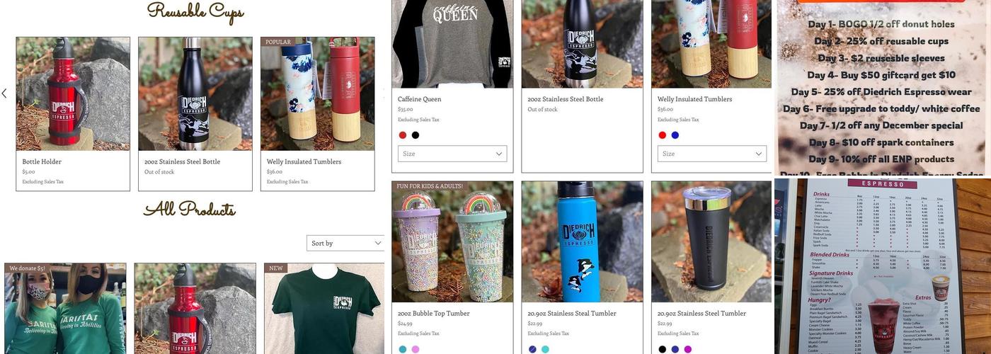 Diedrich Espresso 128th Menu