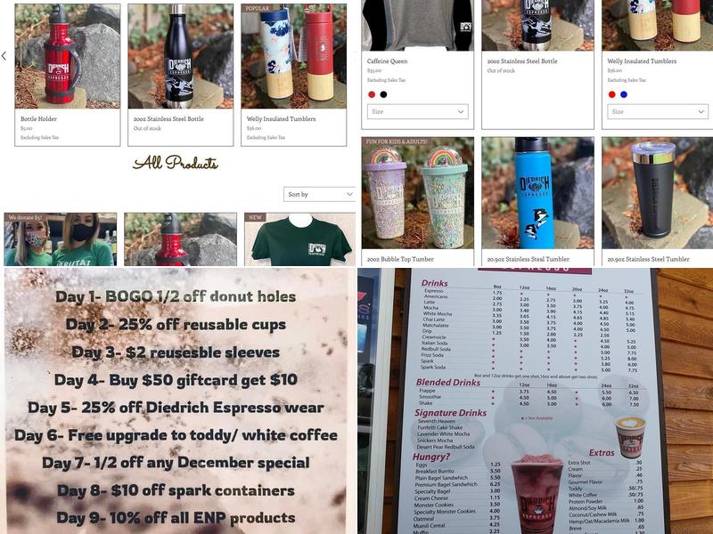 Diedrich Espresso 128th Menu