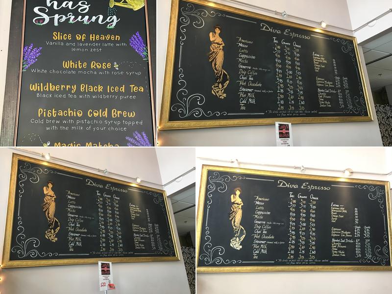 Diva Espresso Menu