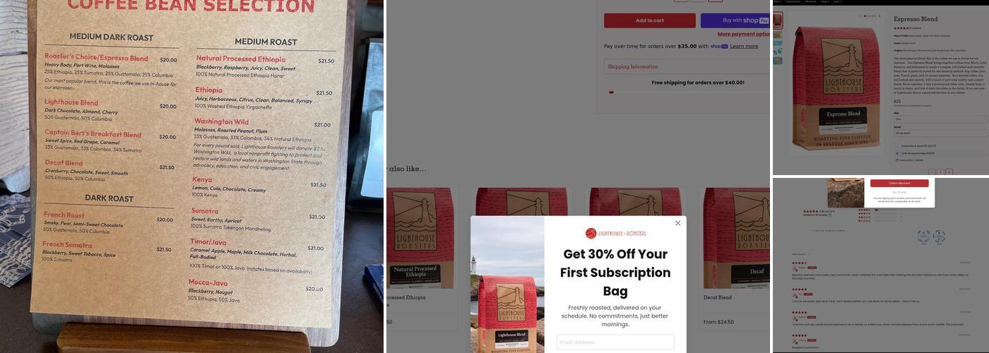 Lighthouse Roasters Menu