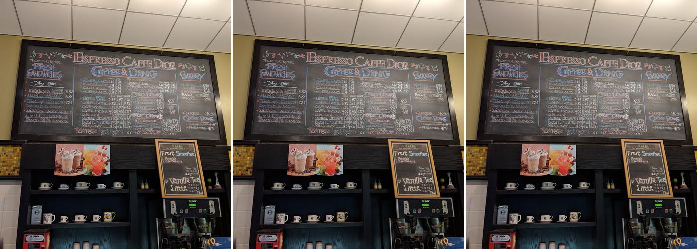 Espresso Caffé Dior Menu