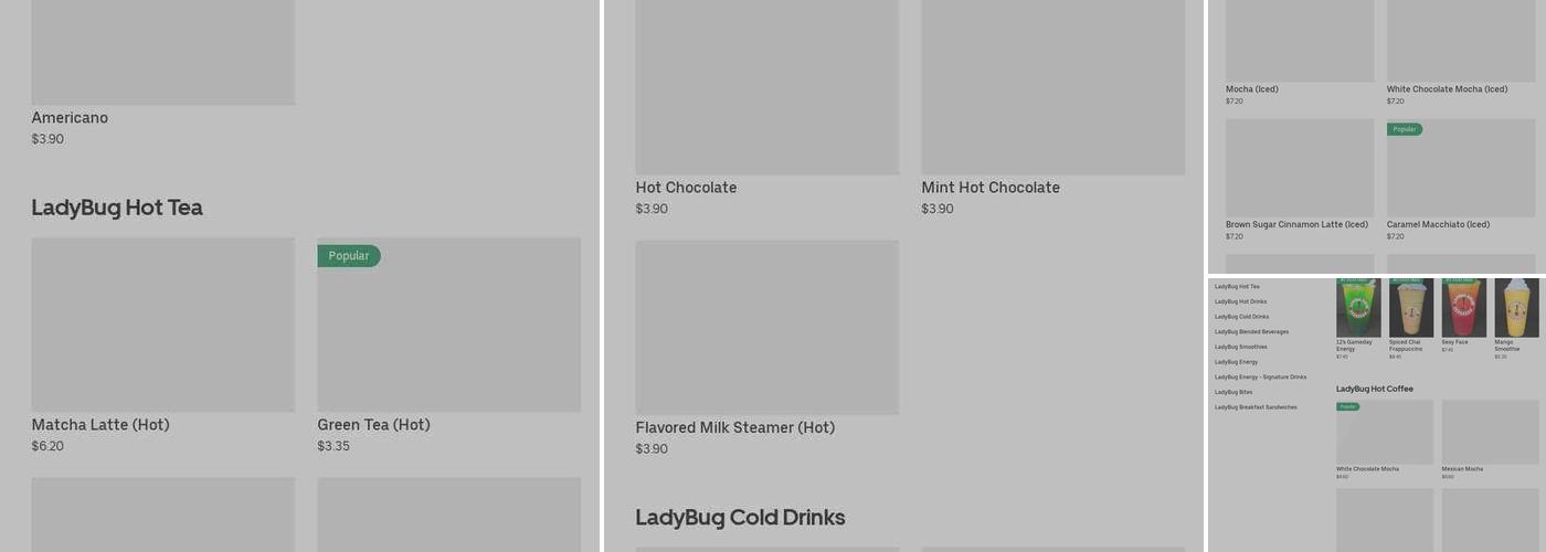 Ladybug Espresso Menu