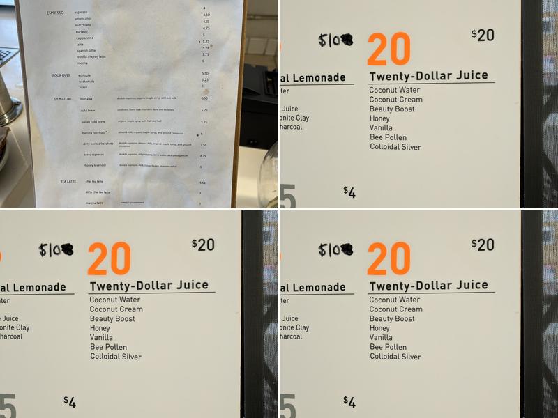 Andante Coffee Roasters Menu