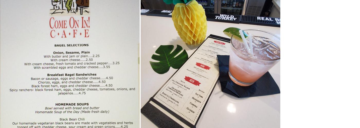 Come On In! Cafe Menu