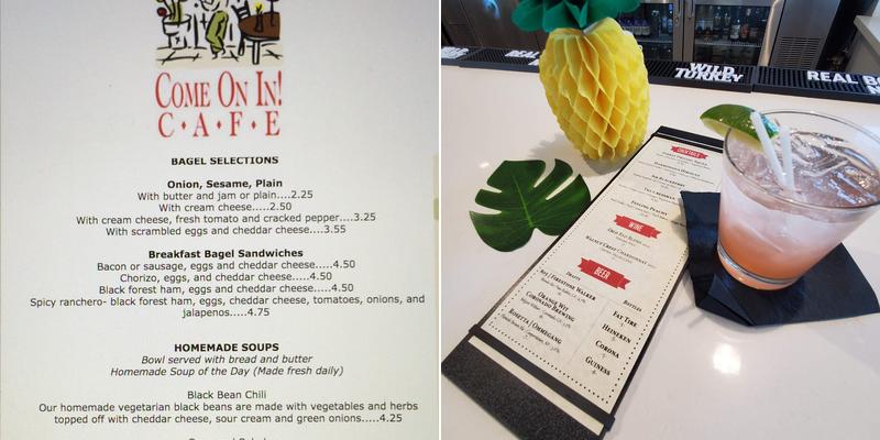 Come On In! Cafe Menu