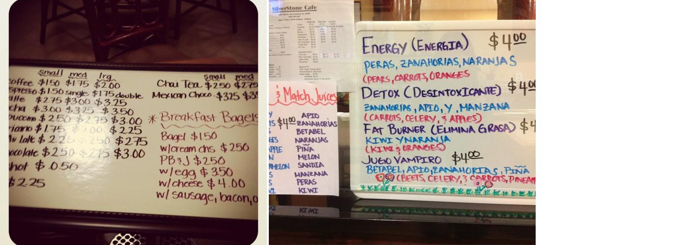 Silverstone Cafe Menu