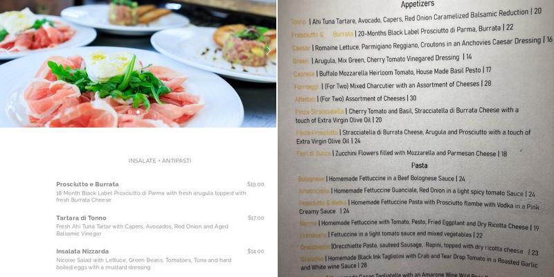 Corks Menu