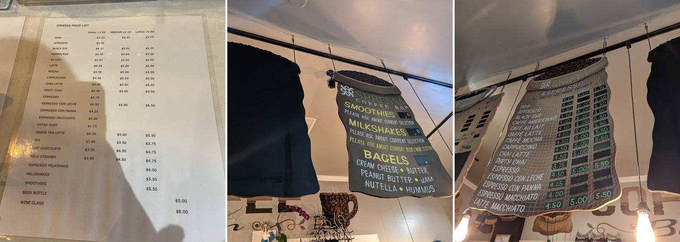 Spressa Menu