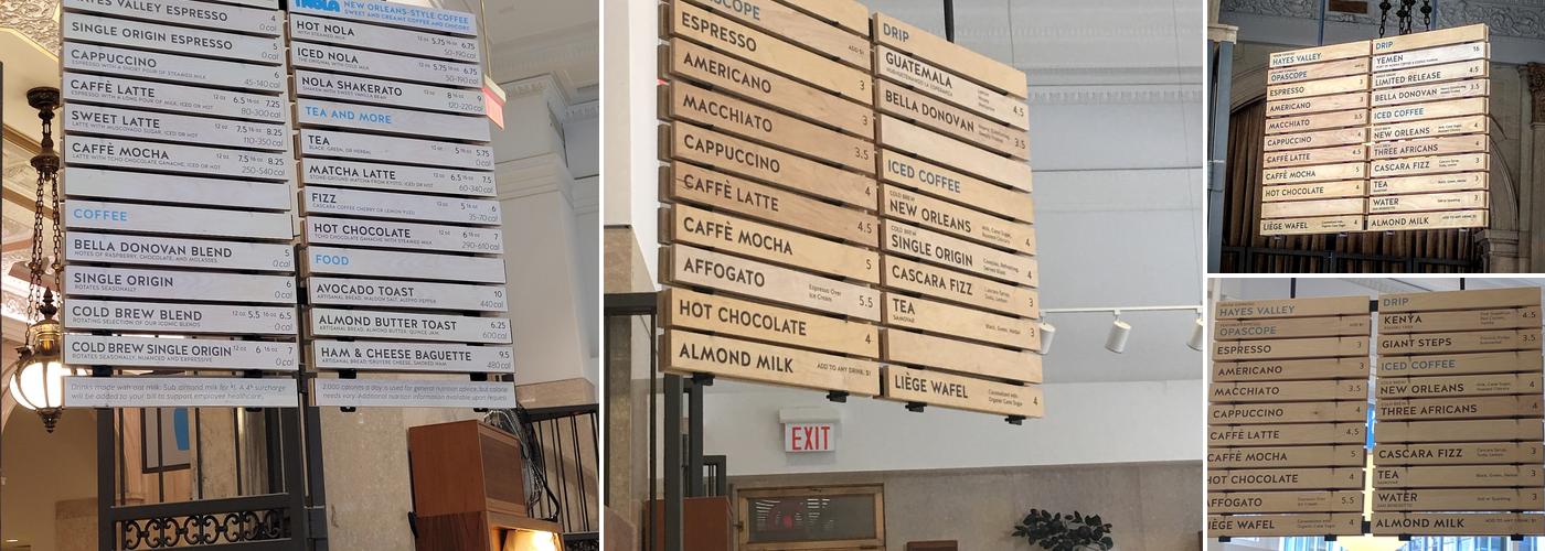 Blue Bottle Coffee Menu