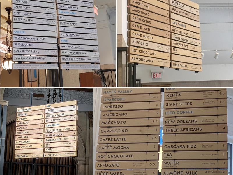 Blue Bottle Coffee Menu