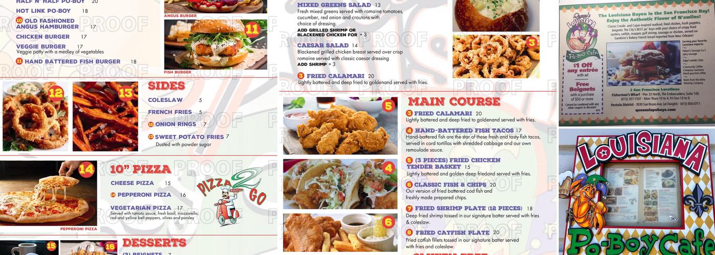 Queen's Louisiana Po-Boy Cafe Menu