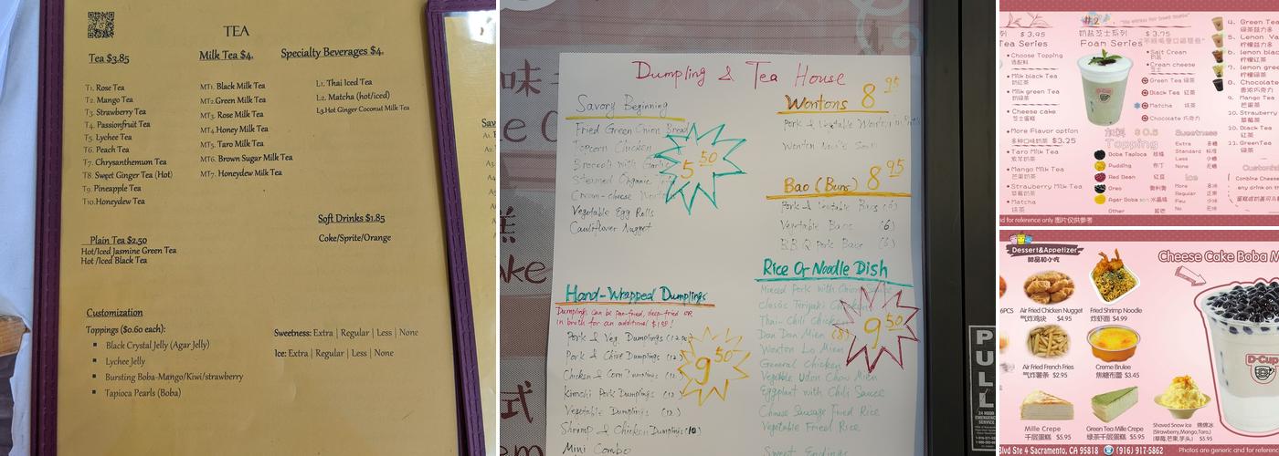 Dumpling & Tea House Menu