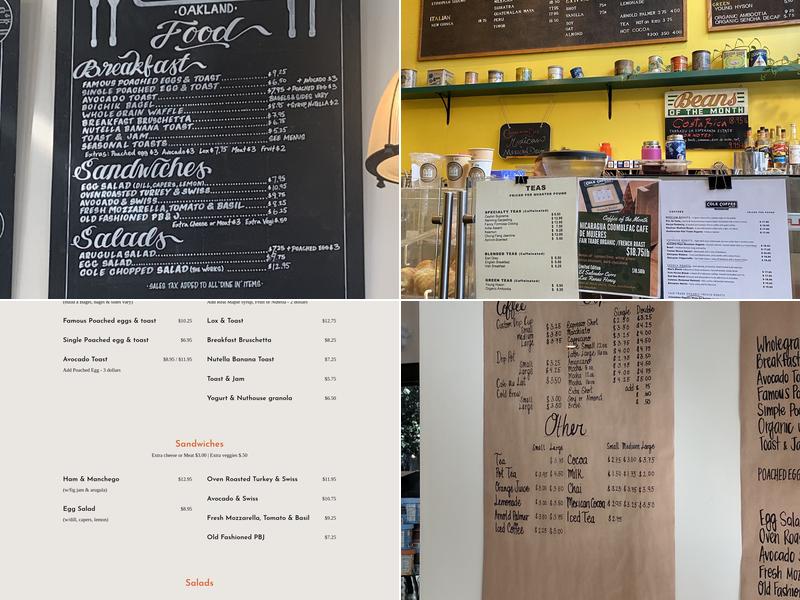 Cole Coffee Café Menu