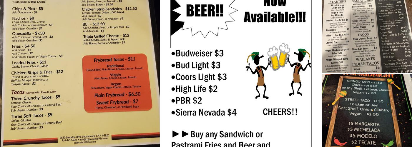 Cafe Colonial Menu