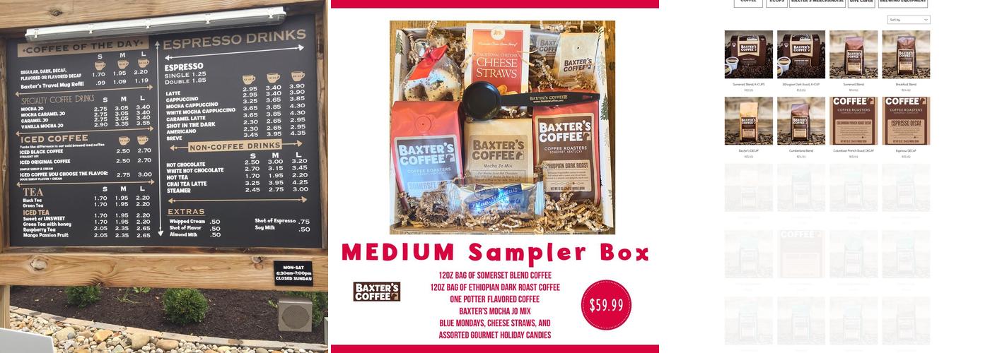 Baxter's Coffee - Drive Thru & Roasting Menu