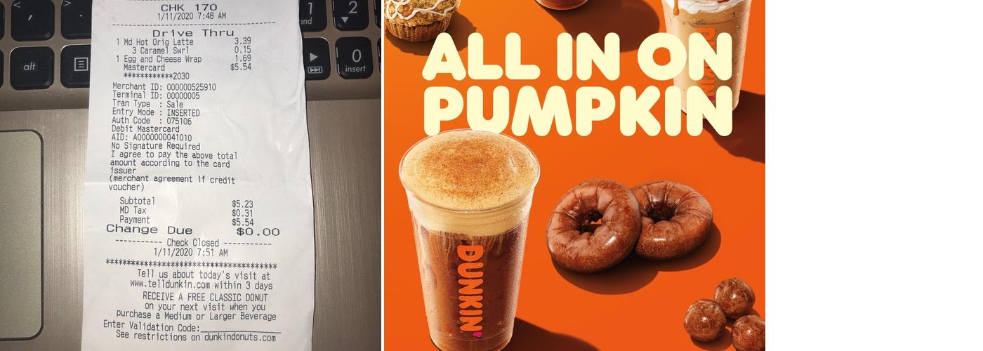 Dunkin' Menu