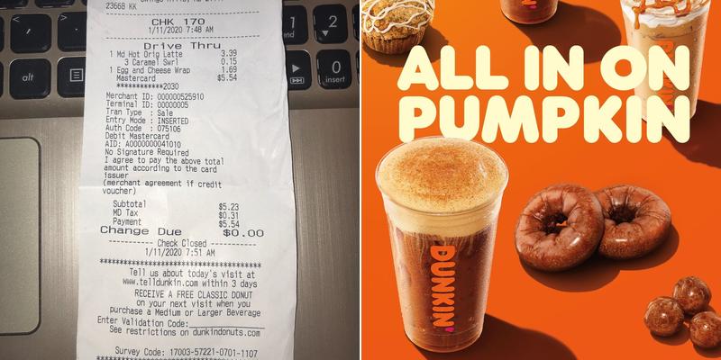 Dunkin' Menu