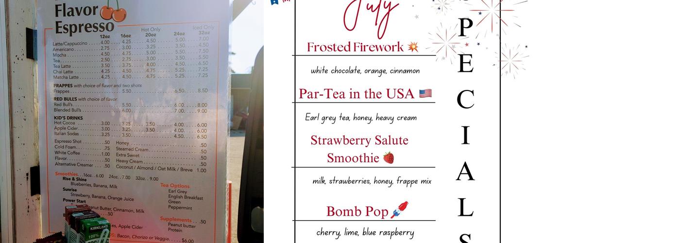 Flathead Flavor Espresso Menu