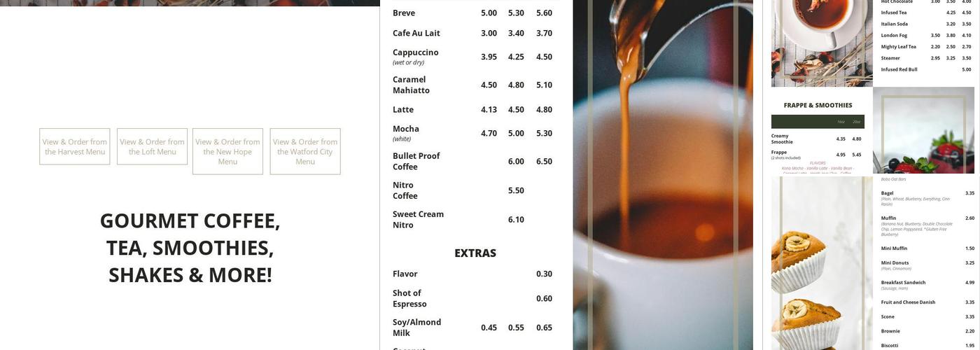Meg-A-Latte | Coffee House (Harvest Location) Menu