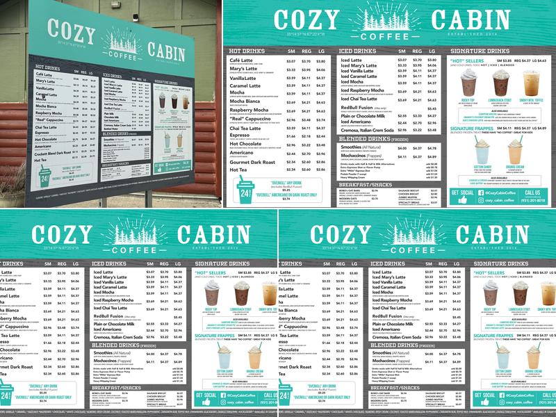 Cozy Cabin Coffee Menu