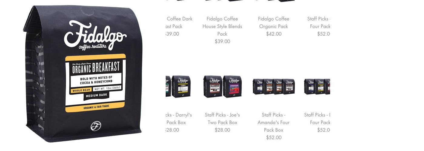 Fidalgo Coffee Roasters Menu