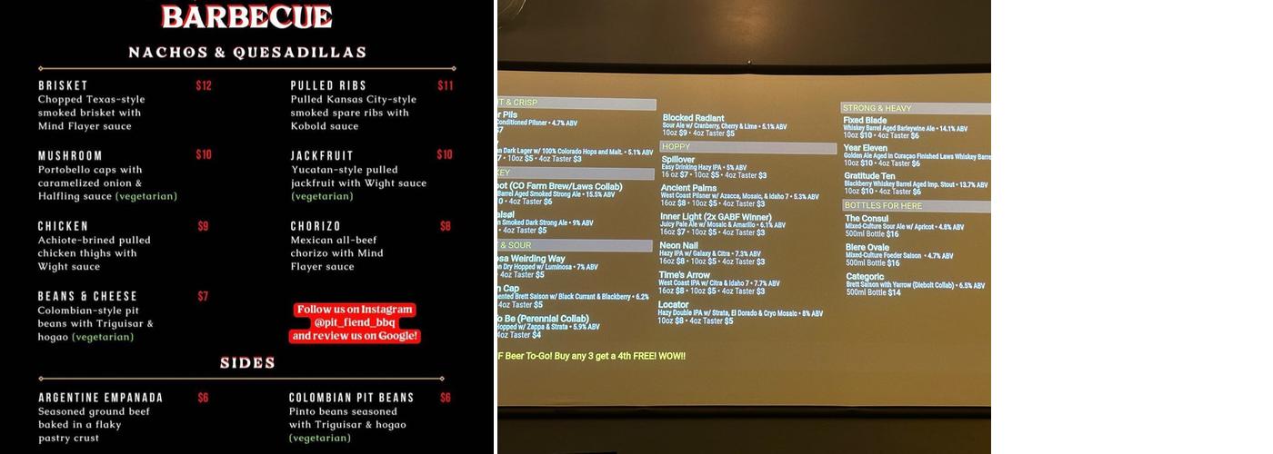 Our Mutual Friend Brewing Menu