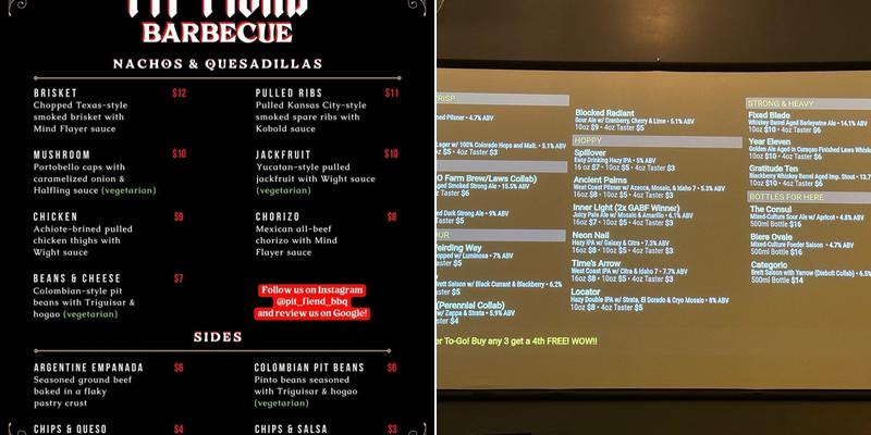 Our Mutual Friend Brewing Menu