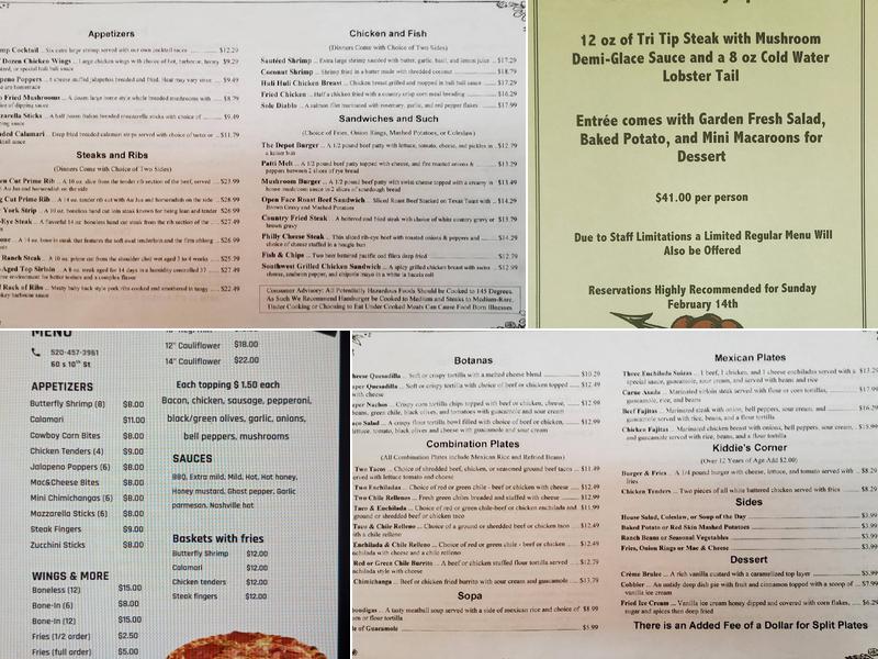 Johnny Ringo's Bar Menu