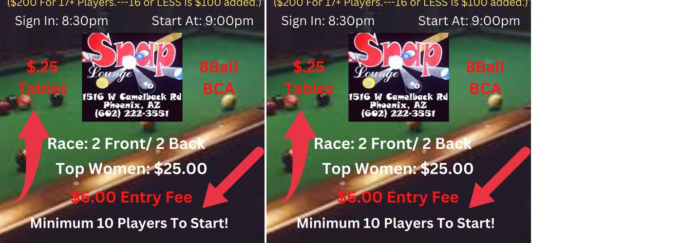 The Snap Lounge Menu