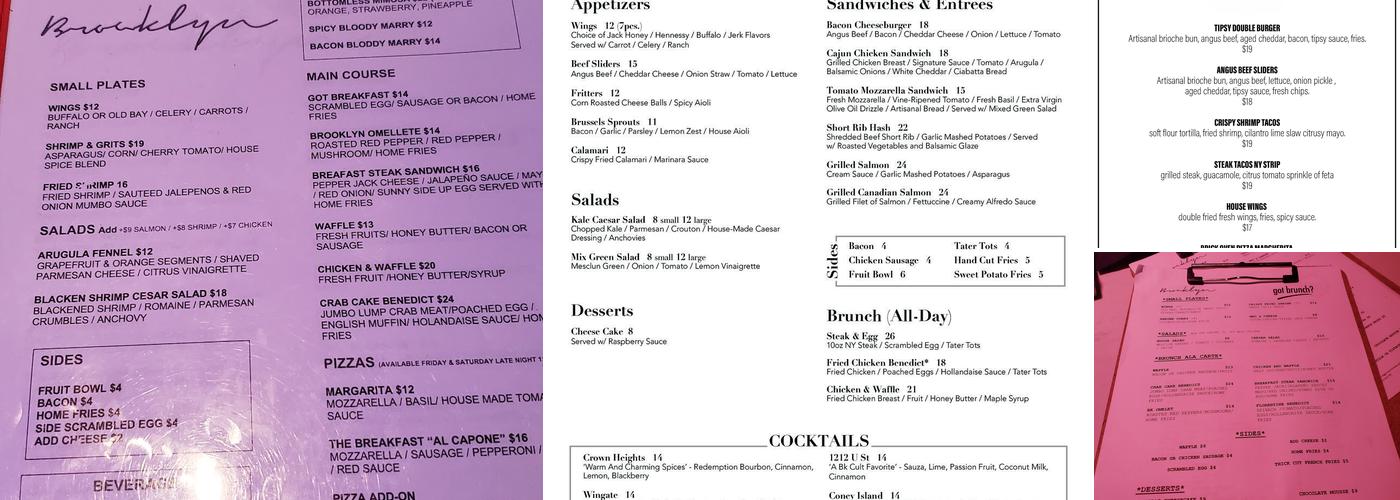 Tipsy Menu