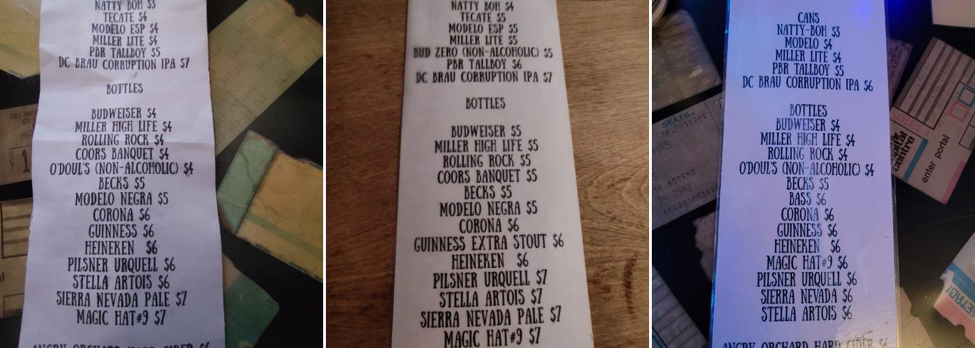 Raven Grill Menu