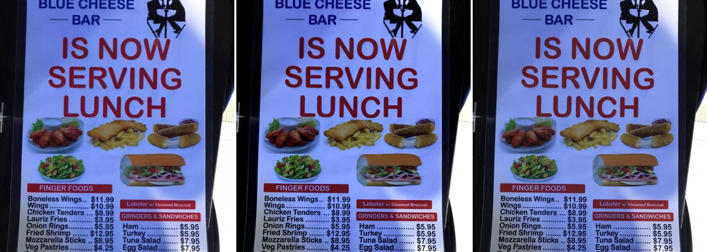 Blue Cheese Bar Menu