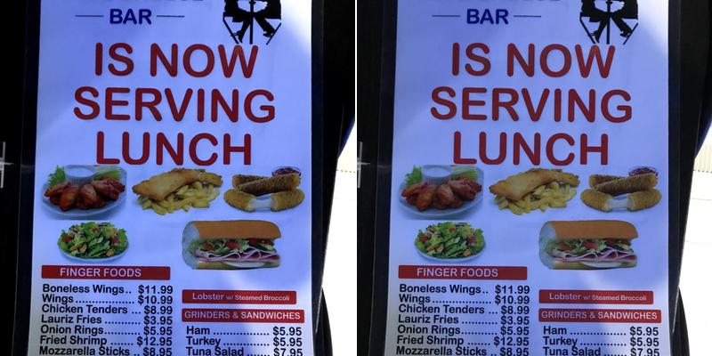 Blue Cheese Bar Menu