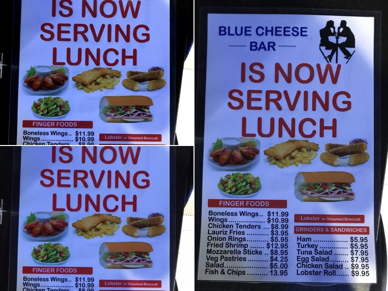 Blue Cheese Bar Menu